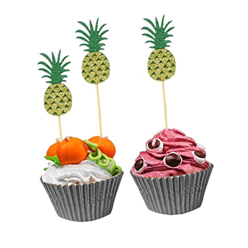 MUSISALY 16 Pçs Decoração Havaiana Bolo De Abacaxi Toppers De Aniversário Para Bolos Palhetas De Cup