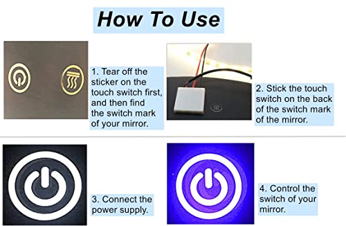 Waterproof Ip67 Bathroom Dimmable Swicth Led Dimmer 12V Touch Sensor 3A Touch Sensor Switch 12V Touch Dimmer For Mirror Light With Male-Female Cable #TOP3