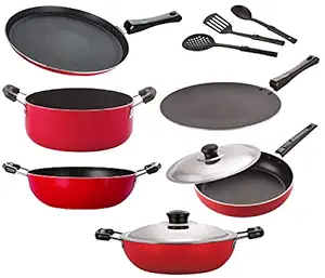 Nirlon nonstick Aluminium Utensils Set of 9 Pieces for Kitchen |26_CT_KD13_DKDB_FT11_Cass20_FP12_3SPN