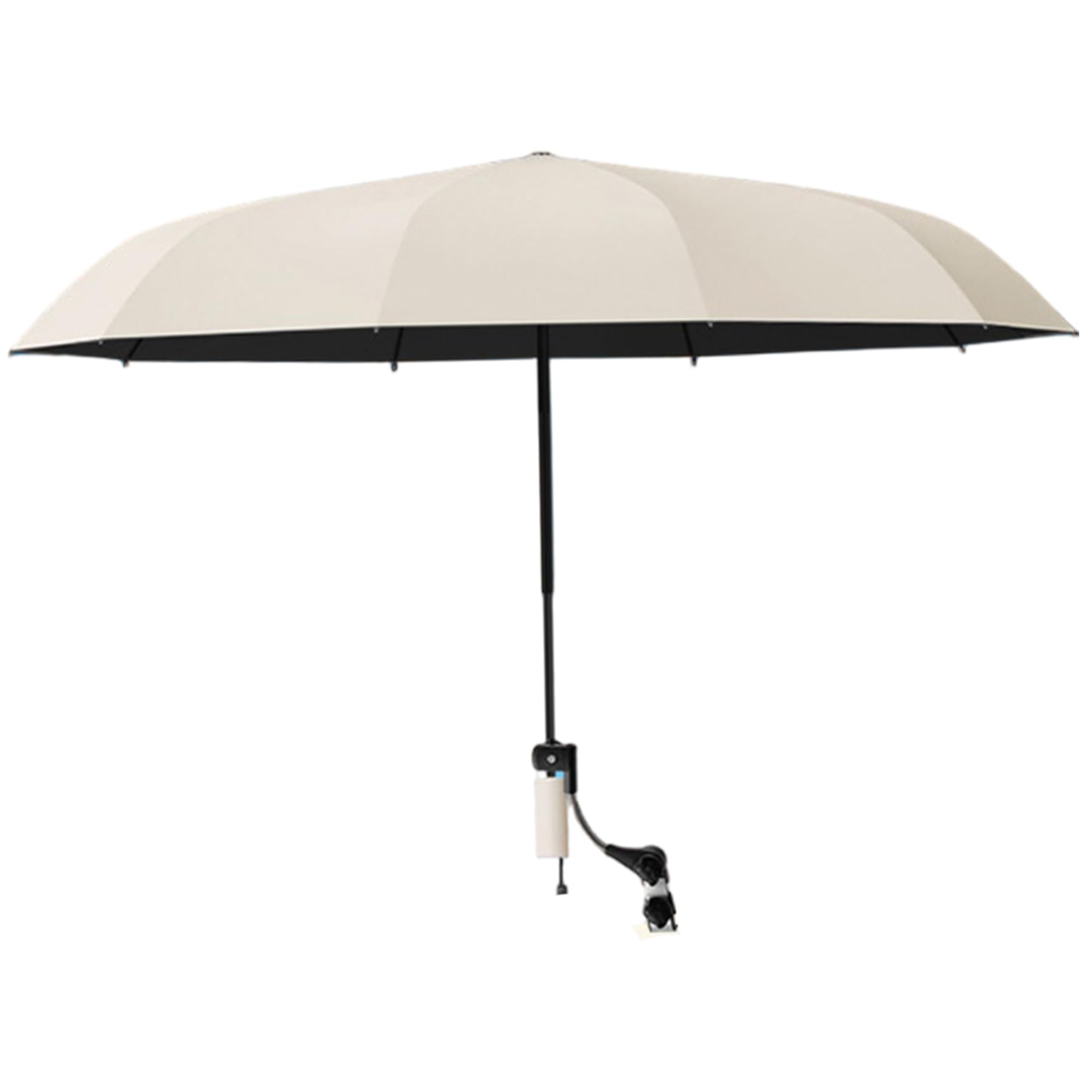 Ombrello portatile con clip per sedia 45.28 - Parasole regolabile a 360° con morsetto per sedie da campeggio e da esterno