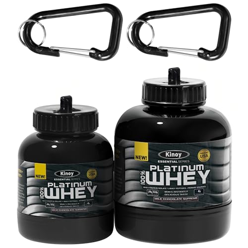 Protein Powder Funnel Keychain Portable to Go Container for Gym Fitness & Travel Durable Key Chain Supplement Holder (Big &Small 2PCS)