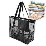 Usage rapide de l'air : notre sac de plage en maille est conçu avec un motif unique en maille creuse permettant une circulation d'air maximale, ce qui assure le séchage de vos objets essentiels pour la plage.