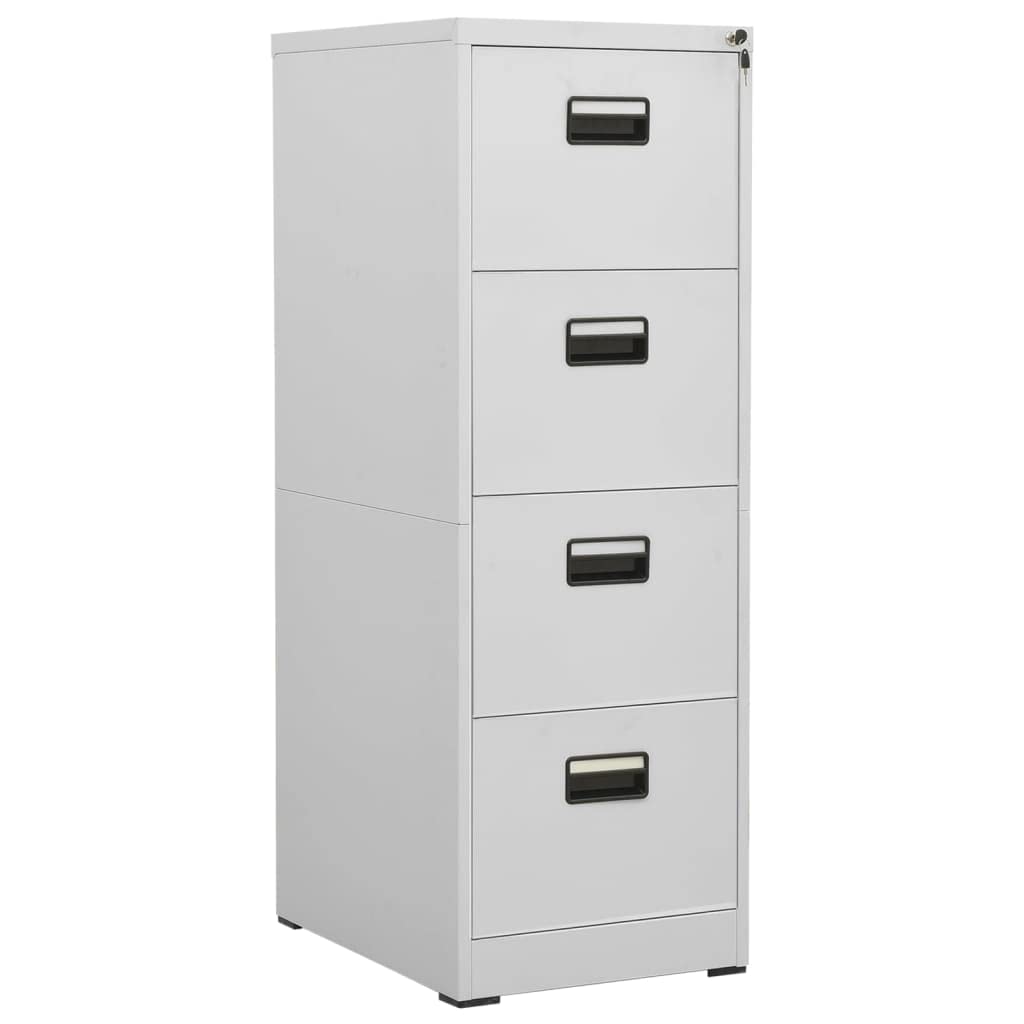 Aioneer Grey Steel File Cabinet 2 Drawers Anthracite Office Cabinet For A4 And Legal File Organization-46 X 62 X 133 Cm
