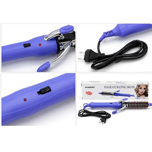 Image of Perfect Automatic Curling Hair | Curler Roller with Revolutionary for Women | Curly Hair Machine Hair Curller Iron | Hair Curler Brush (Blue /Black)