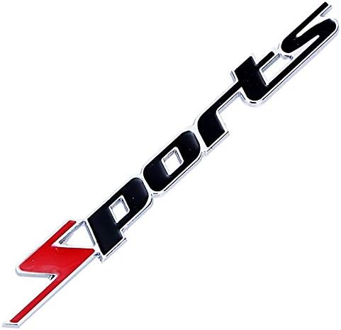 3D Red & Black Metal Sports Chrome Sticker Logo Fender Badge Emblem Waterproof Small Self-Adhesive Non-Rusting Decal for Cars & Bikes