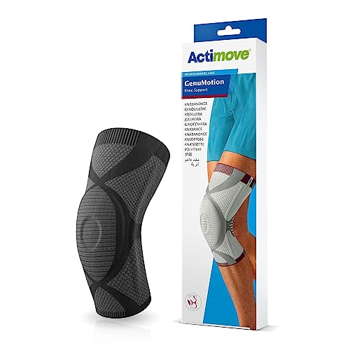 Actimove Professional GenuMotion Knee Brace | Left & Right Compatible Knee Support for Meniscus Tear, Pain, ACL, MCL, Arthritis, Injury Recovery | Men & Women, Charcoal, Small