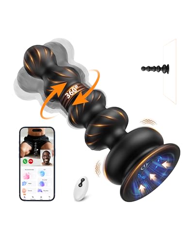 Image of BEISAR 360Rotating Anal Beads Prostate Massager, Anal Vibrator Anal Toys Butt Plug 10 Vibrating Suction Cup Anal Plug Male Sex Toys for Men Women Adult Toys Gradual Bead Anal Trainer S&M Whips
