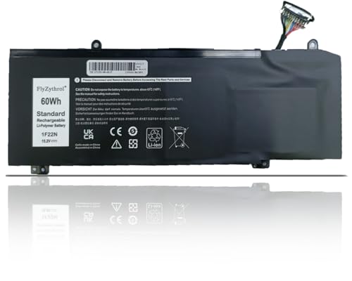 FlyZythrol 60Wh 1F22N Laptop battery Compatible With Dell M15 M17 R1 P79F P37E G7 7590 7790 P40E G5 15 5590 5590-D2783W D2743B D2865B D2863W P82F series P37E001 01F22N JJPFK 0JJPFK 6YV0V 8622M