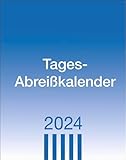 Tagesabreißkalender 2024. Praktischer Tischkalender zum Abreißen. Büro-Kalender mit großer Datumsanzeige, Anekdoten und Rätsel. Kleiner Tageskalender zum Aufstellen. - Herausgeber: |Heye 