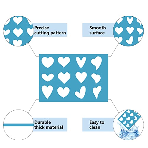 GORGECRAFT 2 Styles Heart Earrings Making Template Reusable Acrylic Cutting Stencil Playing Card Spade Heart Club Diamond Patterns Template for Jewelry Shape Earrings Making DIY Leather Crafts 13x9cm - Image 4