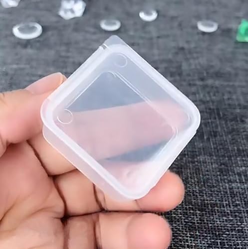 Image of 12 Pcs Square Bead Organizers with Lid (1.54 x 1.54 x 0.59 inch), Small Square Plastic Clear Beads Storage Containers Box for Beads, Small Items etc.