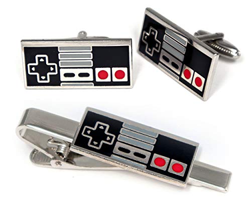 Sharedimagination Nes Nintendo Tie Clip, Super Nintendo Controller Cufflinks, Retro Gaming Jewelry, Snes Cuff Links, Super Mario Brothers Legend Of Zelda Metroid Wedding Groomsman Groomsmen Gifts #TOP1