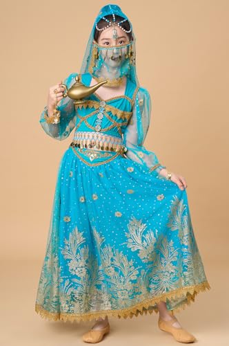 Disfraz completo de princesa Aladino Jasmine para niñas miniatura 4