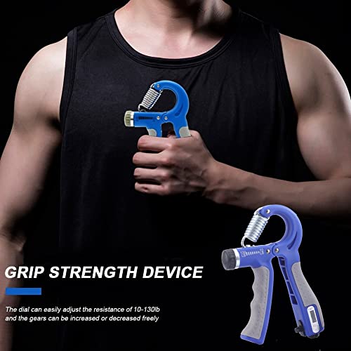 Hand Grip Strengthener 2 Pack,Grip Strength Trainer With Adjustable Resistance 10-130 Lbs,Forearm Exerciser,Hand Grip Exerciser For Muscle Building And Injury Recover #TOP5