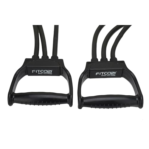 Image of Fitcozi Triple Tube Exercise Resistance Band for Physical Fitness and Yoga at Home & Gym for Men & Women (Black)