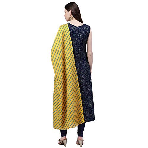 Image of Stylum Women's Printed Rayon Flared Kurta Dupatta Set