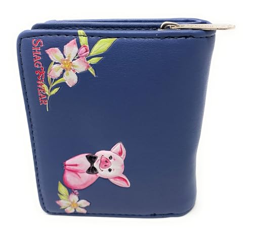 Shag Wear Piggies at Market Small Pig Wallet for Women and Teen Girls Vegan Faux Leather Grey 4.5"2