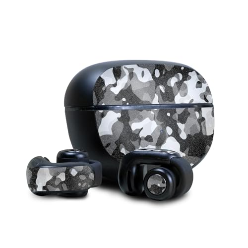 Image of Glossy Glitter Skin Compatible with Bose Ultra Open Earbuds - Black Modern Camo - Premium 3M Vinyl Protective Wrap Decal Cover - Easy to Apply | Crafted in The USA by MightySkins
