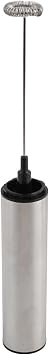 USB Electric Milk Frother Foam Maker with Rechargeable 800 mAh Battery, 2-Speed Handheld Mixer for Latte Art, Soup, Sauce - Stainless Steel