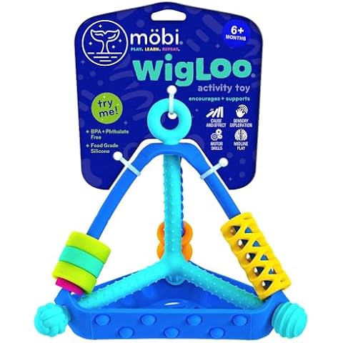Mobi Wigloo Activity Toy - Montessori Toys for Babies 6-12 Months and Up, Sensory Toys for Babies & Toddlers, Teething Toy Made with Food Grade Silicone, BPA and Phthalate Free - Pack of 1 Cover
