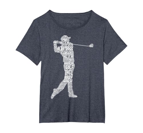 Golf Golfer Golf Player Men Children Boys T-Shirt, Women's Plus, Heather Blue, 3X