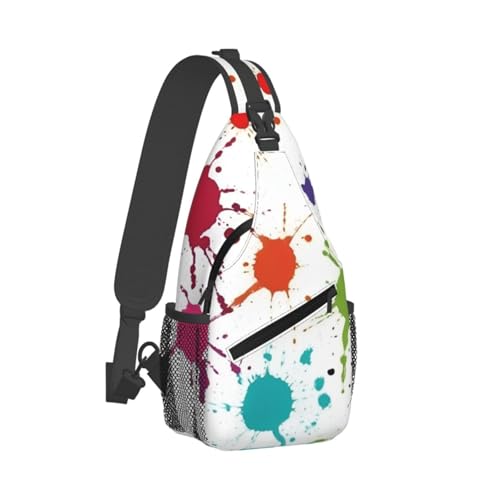 Mochila cruzada pintura abstracta para senderismo miniatura 2