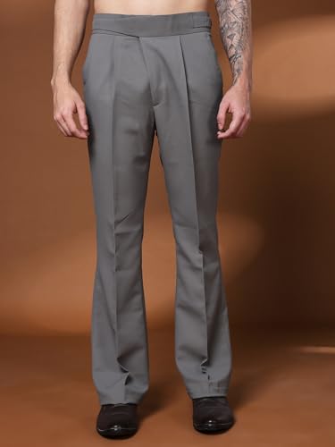 Image of Gurkha Pants for Men | Trouser for Men | Formal Pant | Classic Button | Bell Button High Waist Pleated Casual Trousers | Flared Leg Pants for Office Smart Casual Travel Party