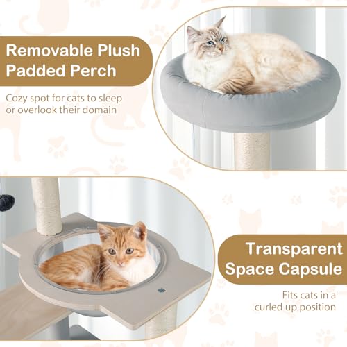 Tangkula Árbol para Gatos Moderno 44 pulgadas Multinivel miniatura 5