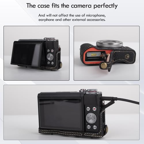 Funda de cuero para cámara Canon Powershot G7X miniatura 5