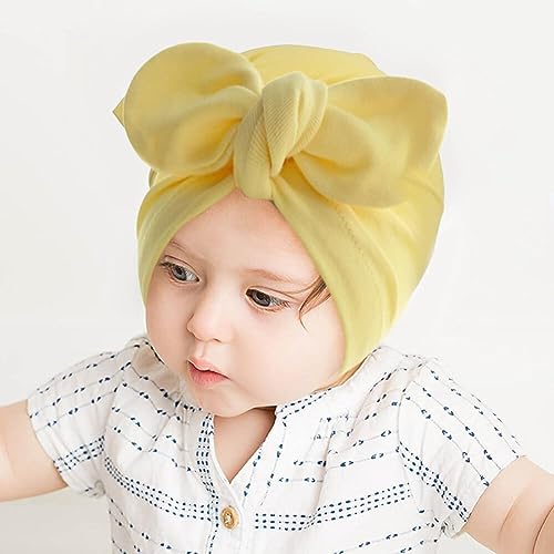 6-Pack Newborn Hats – Soft Hospital Hat Baby Hat with Bow for 0-12 Months4