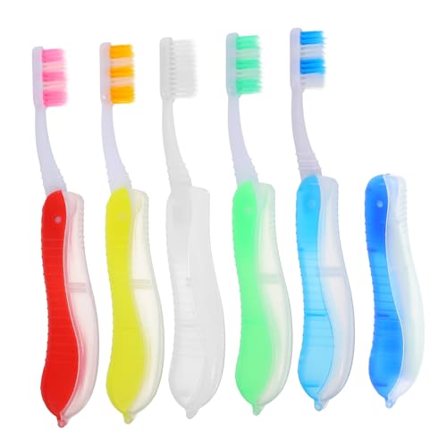 VALICLUD 6Piezas Plegables de Viaje de Limpieza Bucal Portátiles y Ergonómicos Camping y Uso Diario Colores