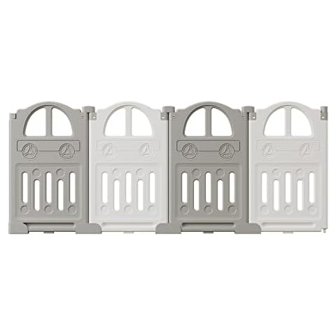 UBRAVOO Plastic Baby Playpen Extension Panels for EDP001 - 4 Pack (Grey+White) Cover