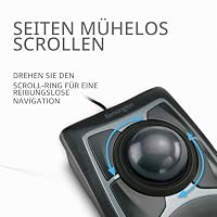 Kensington Expert Mouse Trackball, Kabelgebundene Computermaus mit Trackball & Scrollring, 55 mm Kugel, Kompatibel mit Windows & macOS, für Rechts- und Linkshänder, Handgelenkauflage, Schwarz, 64325 – Ansicht 2