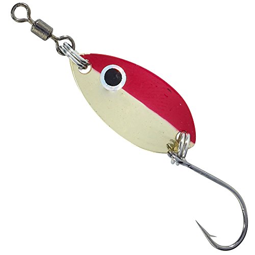 Balzer Forellen Blinker Leaf 1,5g 2,5cm- Forellenblinker zum Spinnfischen auf Forellen, Spoonblinker zum Forellenangeln, Spinnköder, Farbe:Goldfarben / Rot