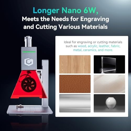 Image of Longer Nano Laser Engraver Machine with 6W Diode, 5000mm /s High Speed & 0.05mm Precision - Portable Handheld Laser Cutter for Wood, Metal, Leather, Jewelry