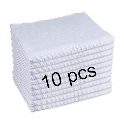 10 pcs Sublimation Towels Blank 12 x 12 Inch white microfiber towels wash cloths white hand towels for bathroom wash clothes small hand towels spa towels for facial Sublimation Kitchen Towel