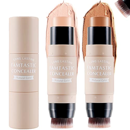 Erinde Contour Highlighter Stick with Brush -Bronzer Pen, Waterproof, Longwear Makeup(#01+#04)
