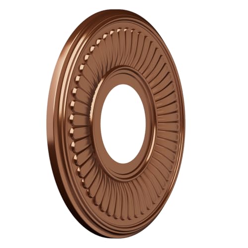 Image of Ekena Millwork 10 inchOD x 3 1 /2 inchID x 3 /4 inchP Berkshire Thermoformed PVC Ceiling Medallion (Fits Canopies up to 4 1 /2 inch), Bright Coat Dark Bronze