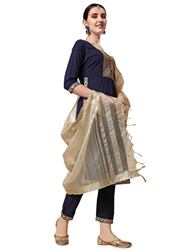 Image of NAINVISH Women's Geometric Straight Rayon Blend V-Neck Co-ord Set (SD861)