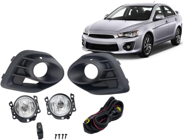 CONCEPT AUTOMOTIVE LIGHTS Replacement For 2015-2017 Mitsubishi Lancer Fog Lights Lamps with Assembly Set Left/Driver & Right/Passenger Side, DOT/SAE Compliant