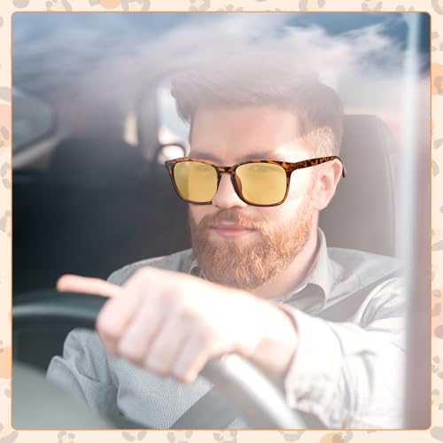GGSTDDUP 4 Pairs Night Vision Driving Glasses for Men Women, Polarized Anti Glare Yellow Lens Night Vision Glasses for Nighttime Driving Fishing Golf