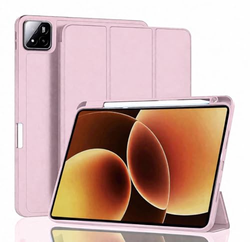 Image of ProElite Cover for Xiaomi Mi Pad 8 /Pad 8 Pro 11.2 inch Cover, Soft Flexible Flip Case Cover with Pen Holder for Xiaomi Mi Pad 8 /Pad 8 Pro 11.2 inch, Support Auto Sleep Wake, [Recoil Series] - Pink