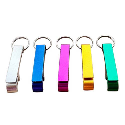 Bodosac 50 Pcs 5 Colored Metal Beer Bottle Opener Keychain Bottle Opener Easy To Carry Split Key Ring Chain Keychain Bulk Aluminum Pocket Claw Bar Soda Beverage Beer Bottle Opener (50) #TOP24
