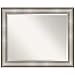 Amanti Art Beveled Wall Mirror (27 x 33 in.), Imperial Silver Frame - Bathroom Mirror Silver, Large