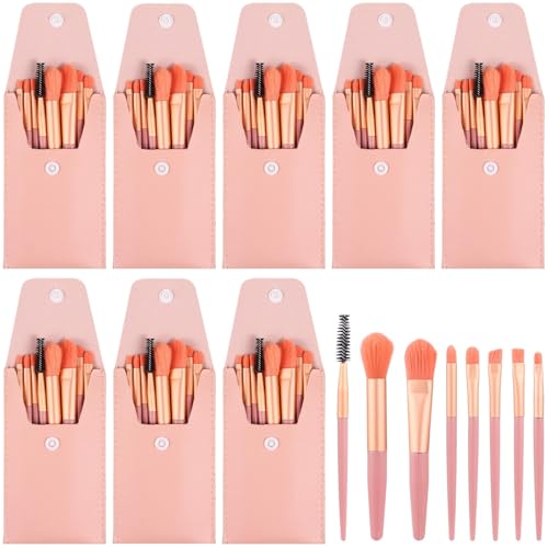 Brochas de maquillaje para damas de honor: set de 8 pinceles con estuche 3