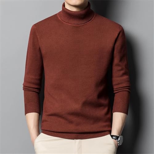 Men's Winter Turtleneck Wool Sweater Solid Knit Tight Warm Casual Bottom Pullover Top4
