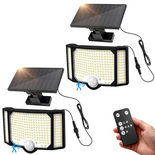 Ollny 182 LED Solar Outdoor Lights, Motion Sensor Flood Lights, 2 Pack by Ollny - Used condition - US$28.49