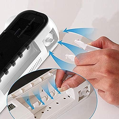 Désinfectant pour Brosse À Dents, Porte-Brosse À Dents Mural, Porte-Brosse À Dents De Salle De Bain sans Perforation, Porte-Brosse À Dents Électrique Intelligent À Séchage À L'air, Chargement USB,