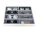 Premium Quality Sunglasses Eyewear 8-Slot Large Tray Organizer Display White PU Leather Exterior Soft Velvet Liner Light Grey