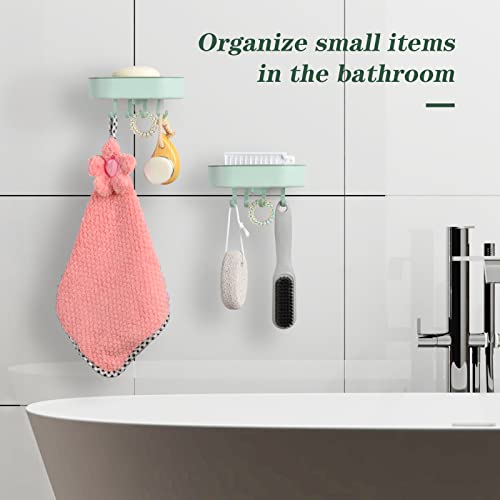 Soap Dish For Shower Wall 2 Pack, Plastic Bar Soap Holder With 4 Hooks, No Drilling, Soap Dishes With Drain Wall Mounted Soap Box For Shower Bathroom Kitchen, Green, Janebeauties #TOP6